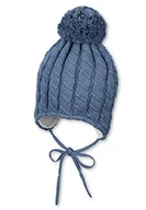 Czapki damskie - Sterntaler Chłopięca czapka z pomponem wzór warkocza czapka, średni niebieski, 51 - miniaturka - grafika 1