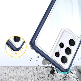 Clear 3in1 etui do Samsung Galaxy S23 Ultra silikonowy pokrowiec z ramką niebieskie - Etui i futerały do telefonów - miniaturka - grafika 6
