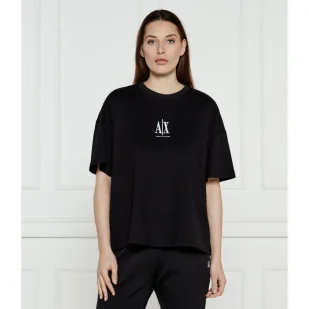 Armani Exchange T-shirt Cropped Fit - Koszulki i topy damskie - miniaturka - grafika 1