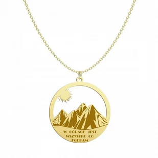 Pozłacany Naszyjnik GÓRY GRAWER GRATIS DEDYKACJA - Naszyjniki - miniaturka - grafika 1