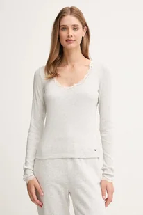 Tommy Hilfiger longsleeve piżamowy kolor szary UW0UW06071 - Piżamy damskie - miniaturka - grafika 1