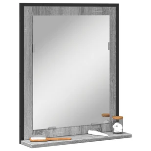 Lustro łazienkowe z półką, szary dąb sonoma, 50x12x60 cm Lumarko! - Lustra - miniaturka - grafika 1