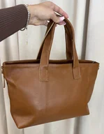 Torebki damskie - Skórzana torba Sara Camel - miniaturka - grafika 1