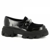 Mokasyny damskie - Czarne mokasyny na grubej podeszwie CARINII - Carinii - miniaturka - grafika 1