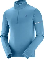 Bluzy męskie - Salomon męska bluza sportowa, AGILE HZ MID M, poliester, jasnoniebieski (Fjord Blue/Lyons Blue), rozmiar S, LC1165300 - miniaturka - grafika 1