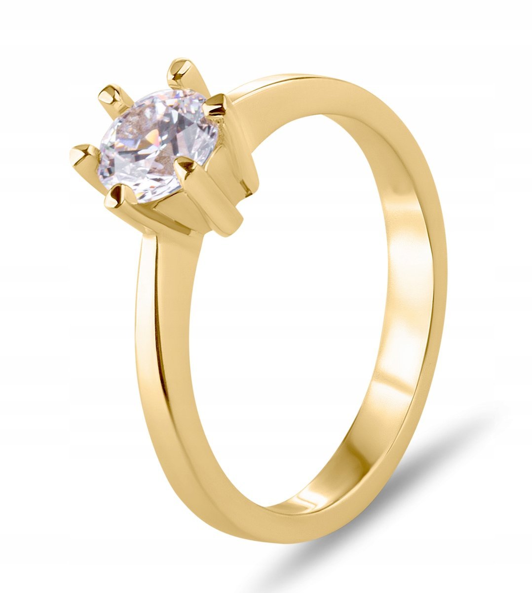 PIĘKNY ZŁOTY PIERŚCIONEK ZARĘCZYNOWY KORONA 585