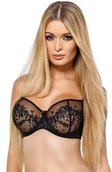 Biustonosze - Biustonosz Miękki z Fiszbinami Koronkowy SOFT Wygodny Stanik Bra Czarny 70E - miniaturka - grafika 1