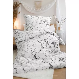 Czarno-biała pościel jednoosobowa z mikropluszu 140x200 cm – Jerry Fabrics - Pościel - miniaturka - grafika 1