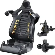 Uchwyty samochodowe do telefonów - Uchwyt samochodowy na telefon urządzenia mobilne w kształcie fotela auta 360 czarny AP30 - miniaturka - grafika 1