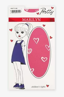 Kolorowe dziecięce rajstopy w białe serduszka Pretty X62 Marilyn - Rajstopy dziecięce - miniaturka - grafika 1