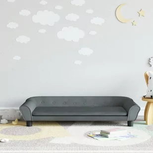 vidaXL Sofa dla dzieci, ciemnoszara, 100x50x26 cm, aksamit - Meble do sypialni - miniaturka - grafika 1