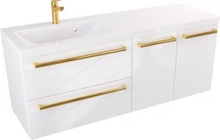 Szafka z Umywalką ATHOS 120 cm 2SZ D L - Uchwyt Złoty - Szafki łazienkowe - miniaturka - grafika 1