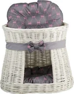 Legowiska dla kotów - WickerPL CARI BUDA DLA KOTA LEŻAK DLA ZWIERZĄT DOMEK DLA KOTA Z WIKLINY PIĘTROWY Z PODUSZKAMI 50X40 H45 CM - miniaturka - grafika 1