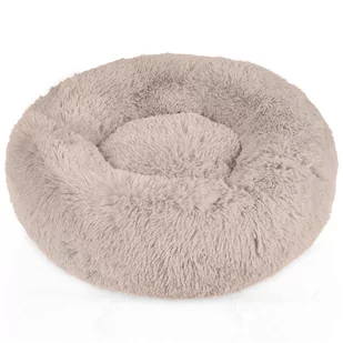 puszyste pluszowe legowisko w kolorze beżowym 80 cm - miękkie okrągłe antypoślizgowe legowisko dla psa poduszka na legowisko dla kota wygodna sofa d.. - Legowiska dla psów - miniaturka - grafika 1