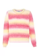 Swetry damskie - Sidona Damski sweter z okrągłym dekoltem i gradientem kolorów akryl różowy żółty wielokolorowy rozmiar M/L, Różowy, żółty, wielokolorowy, M - miniaturka - grafika 1