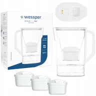 Dzbanki filtrujące - Dzbanek filtrujący do lodówki Wessper D3 Slim z licznikiem LED + 4x Filtr - miniaturka - grafika 1