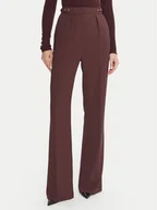 Spodnie damskie - Elisabetta Franchi Spodnie materiałowe PA-099-56E2-V390 Bordowy Regular Fit - miniaturka - grafika 1