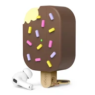 Akcesoria do słuchawek - ELAGO AirPods Pro 2 Etui silikonowe o wyglądzie lodów 3D, Czekoladowe - miniaturka - grafika 1
