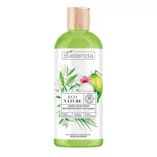 BIELENDA ECO NATURE - Woda kokosowa + Zielona Herbata + Trawa Cytrynowa - woda micelarna do oczyszczania i demakijażu detoksykująco-matująca, 500 ml - Kosmetyki do demakijażu - miniaturka - grafika 1