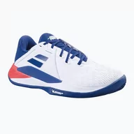 Buty sportowe męskie - Buty do tenisa męskie Babolat Propulse Fury 3 Clay white/estate blue - miniaturka - grafika 1