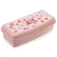 Lunch boxy - Pojemnik śniadaniowy różowy pudełko na śniadanie lunchbox 21x9,5x5,5 cm - miniaturka - grafika 1