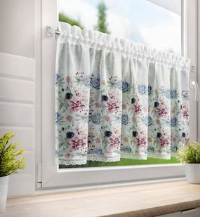 Firana 60 x 150 Dekoracyjna Gotowa Dora Biały+Róż - Firany - miniaturka - grafika 10