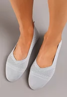 Baleriny - Szare Wsuwane Balerinki z Płaską Podeszwą Neliara - miniaturka - grafika 1
