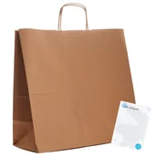 Akcesoria do pakowania - TORBA papierowa szara 40x18x39 torby torebki na zakupy a3 DUŻE mocne 100szt - miniaturka - grafika 1