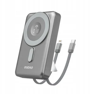 Dudao K29 10000mAh PD 20W z MagSafe z metalową obudową, podstawką i wbudowanymi kablami USB-C/Lightning - szary - Powerbanki - miniaturka - grafika 1