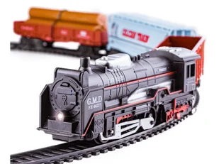 Kolejka rail king Parowóz + 3 Wagony - Pociągi dla dzieci - miniaturka - grafika 5