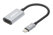 Adaptery i przejściówki - Manhattan 153973 adapter kablowy 0,11 m USB Type-C HDMI Szary - miniaturka - grafika 1