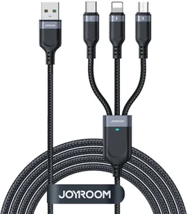 Kabel Joyroom Multi-Use Series S-A18 3w1 USB-A - Lightning / USB-C / micro USB 0.3m - czarny - Kable USB - miniaturka - grafika 1