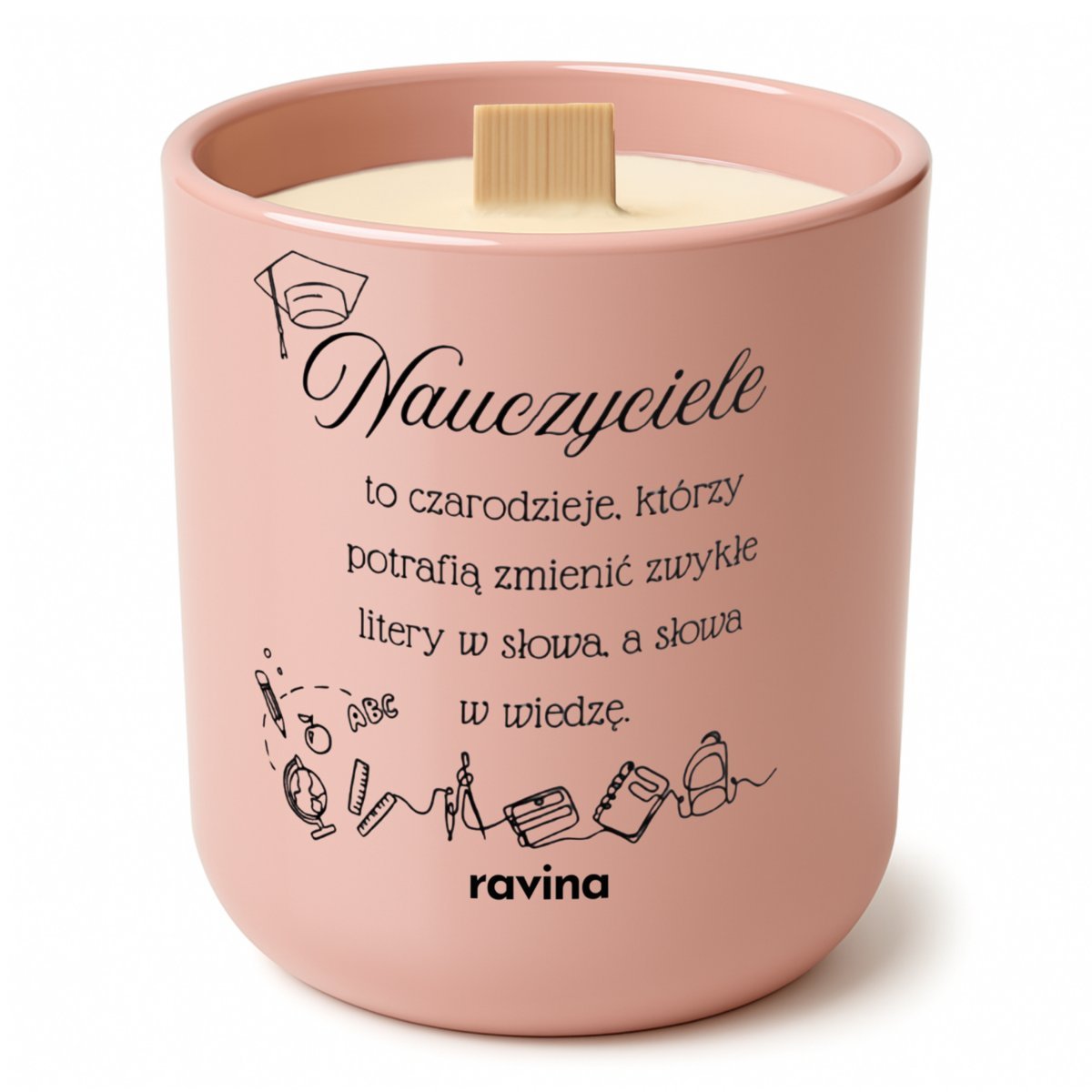 Świeca zapachowa różowa – Magnolia, idealna na prezent dla nauczyciela, Prezent Dzień Nauczyciela 420g