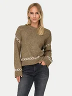 Swetry damskie - ONLY Sweter Amanda 15330089 Brązowy Regular Fit - miniaturka - grafika 1