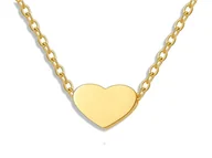 Naszyjniki - Złoty Naszyjnik 585 Delikatne Gładkie Serduszko 0,89G - miniaturka - grafika 1