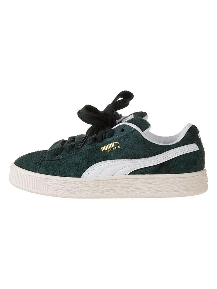 Puma Skórzane sneakersy w kolorze zielono-białym