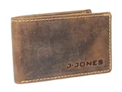 Portfele - Portfel Męski Skórzany Jennifer Jones Skóra Licowa Mały Poziomy Bez Zapięcia 5493 RFID BRĄZOWY 10 x 6,5 x 2 [cm] - miniaturka - grafika 1