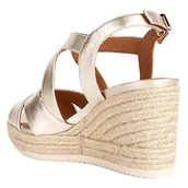 Espadryle damskie - Geox Damski D Ponza espadryle Wedge sandal, LT złoty, 37 EU, Lt Gold, 37 eu - miniaturka - grafika 1