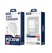 Ładowarki do telefonów - JELLICO ładowarka sieciowa EU53 PD 30W 1xUSB-C + kabel USB-C - USB-C Biały - miniaturka - grafika 1