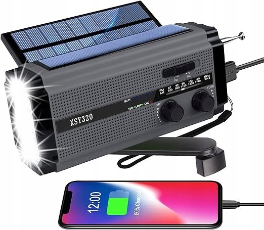 Radio Na Dynamo Solarne Przenośne Z Powerbank 5000 Fm Am Powerbank Latarka