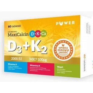 Puwer Polska Sp. z o.o. Puwer Polska Sp z o.o MaxiCalcin D+K+Ca 60 tabletek 3415561 - Ochrona stawów - miniaturka - grafika 2