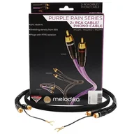 Akcesoria gramofonowe - Melodika Purple Rain Black Edition MDPHD10 - Kabel gramofonowy 2xRCA Phono z żyłą uziemiającą 1m 1m ✦ SALON ✦ ZAPYTAJ O RABAT ✦ RATY 30x0% - miniaturka - grafika 1