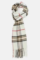 Apaszki i szaliki męskie - Szal Kremowy w Kratę Tartan Unisex - miniaturka - grafika 1