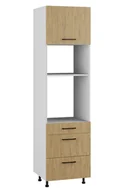 Meble kuchenne - Bari Słupek Wysoki Pod Zabudowę Piekarnika/Mikrofalówki Dpps3-60-38-220 Modern Hk-Xs Dąb Kamienny - miniaturka - grafika 1
