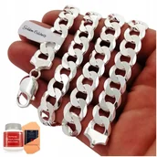 Łańcuszki - SREBRNY GRUBY ŁAŃCUCH MĘSKI 925 PANCERKA 12MM / POTĘŻNY / SZEROKI + DARMOWE DODATKI - miniaturka - grafika 1