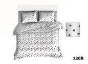 Pościel - Pościel 180x200 R120 biała serca serduszka szare 274D - miniaturka - grafika 1