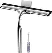 Myjki do okien - 1. Skrobak do kabin prysznicowych, skrobak do okien ze stali nierdzewnej, z kwadratowym haczykiem samoprzylepnym, odpowiedni do wycieraczek do szyb pr - miniaturka - grafika 1