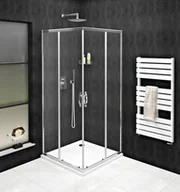 Kabiny prysznicowe - GELCO Kabina prysznicowa kwadratowa narożna SIGMA SIMPLY drzwi przesuwne 80x80x190 chrom szkło transparentne z powłoką Coated Glass GS2180GS2180 - miniaturka - grafika 1