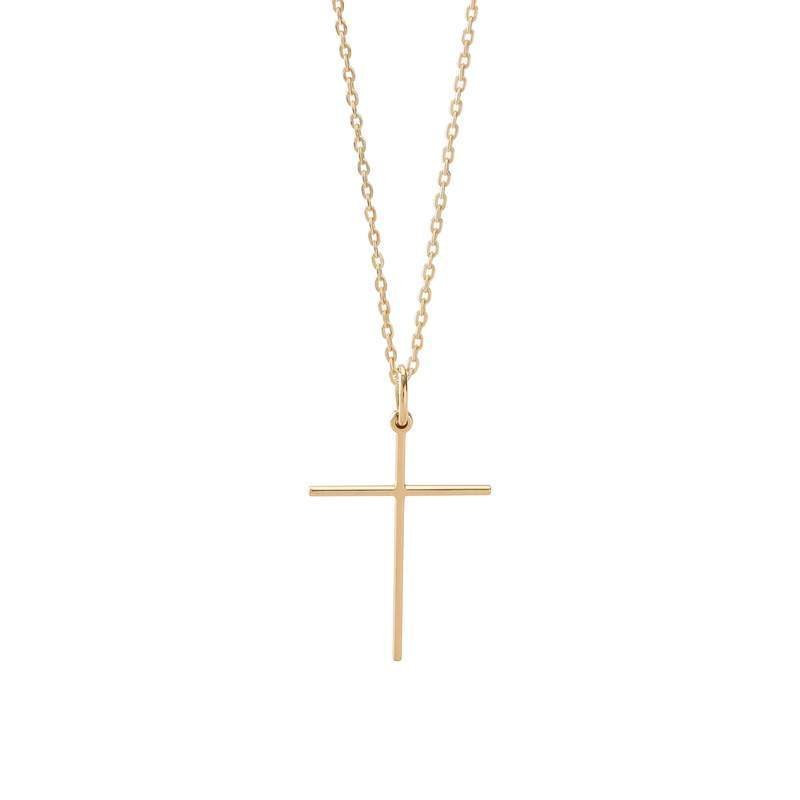 Srebrny naszyjnik krzyżyk, srebro 925 : Srebro - kolor pokrycia - Pokrycie żółtym 18K złotem