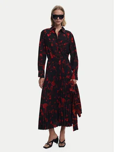 Desigual Sukienka koszulowa Plisado 25WWVW16 Czerwony Regular Fit - Sukienki - miniaturka - grafika 1